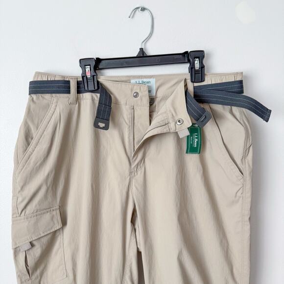 NWT LL Bean Womens Tropicwear Capri Pants MEDIUM Nylon 516921 Khaki Hiking - Picture 3 of 6